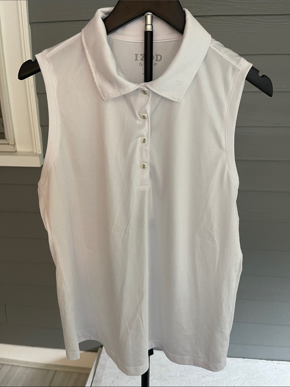 Izod Women’s White Sleeveless Polo Tank Size L